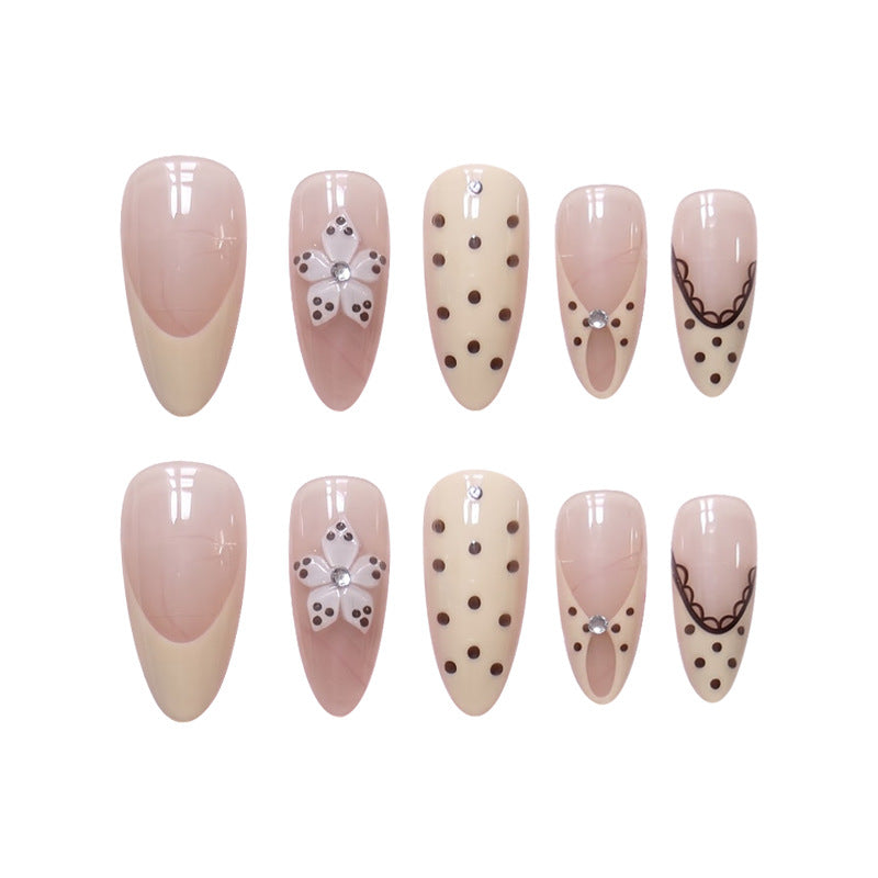Elegant Floral Stiletto Press-On Nails