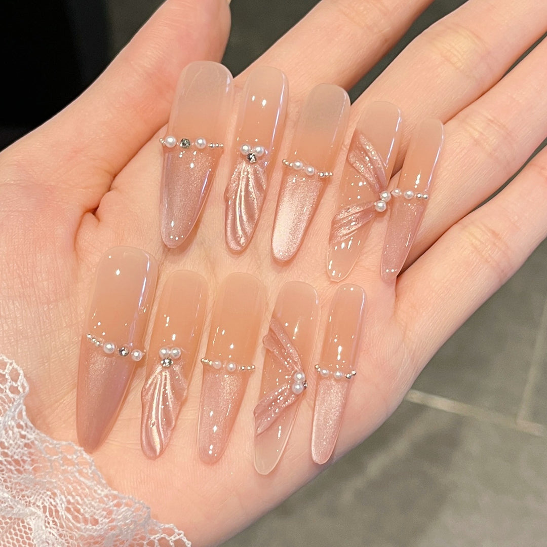 Elegant 3D Decorative Press-On Nail Extensions Kalsten