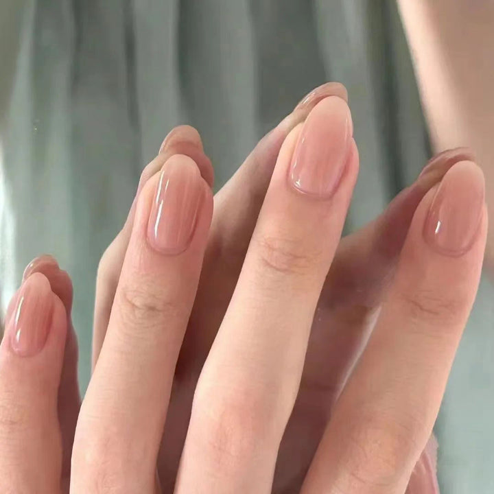 Glossy Natural Press-On Nail Set Kalsten