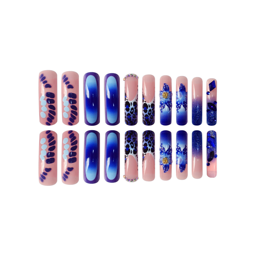 Artistic Long-Length Press-On Nail Art Kalsten