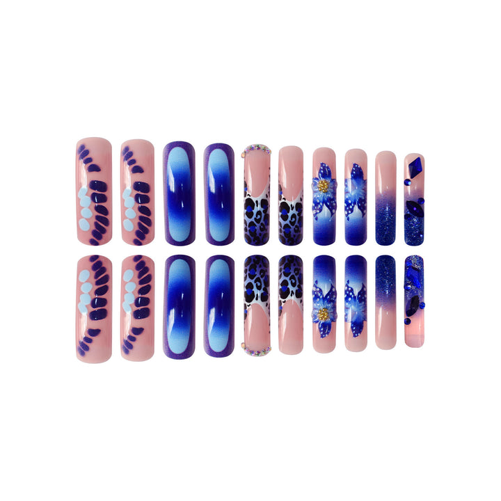 Artistic Long-Length Press-On Nail Art Kalsten
