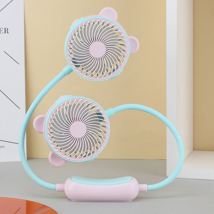 Ladies Portable Neck Fan with Flexible Mount and Dual Fan System Kalsten