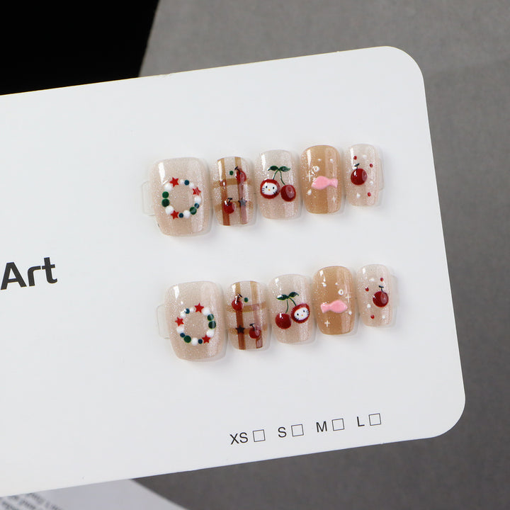 Festive Decorative Press-On Nail Art Set Kalsten