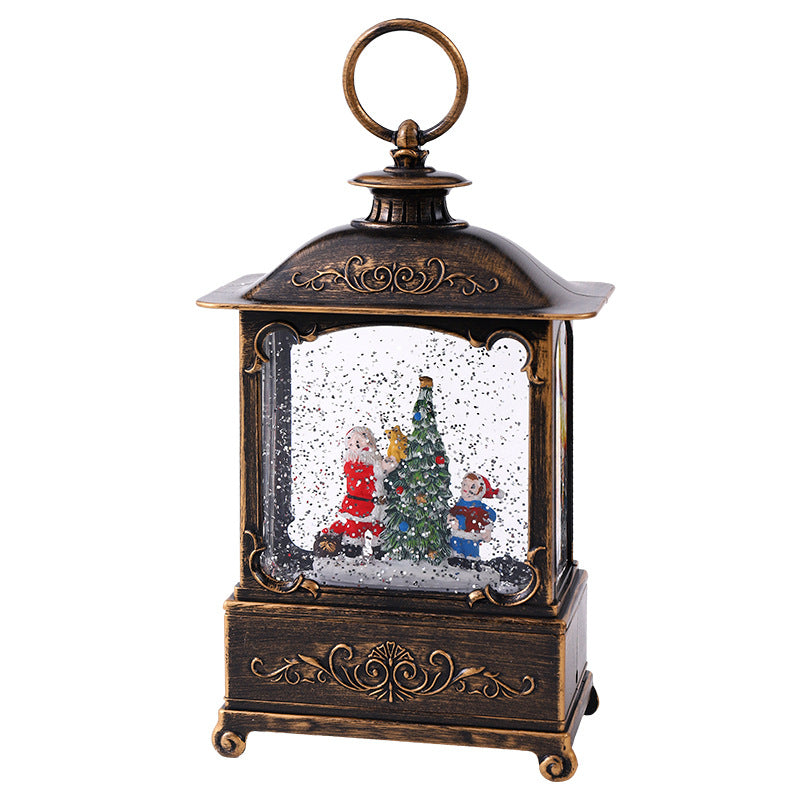 Glittering Christmas lantern with snow scenes Kalsten