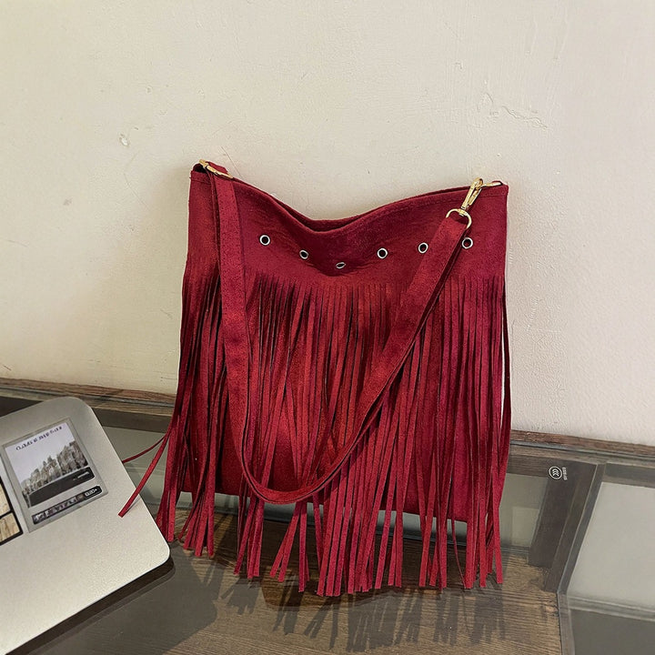 Suede Fringe Crossbody Bag