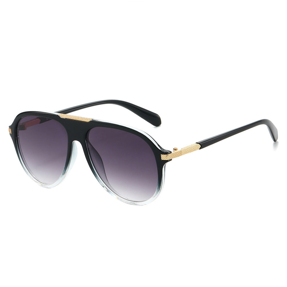 Oversized Aviator Sunglasses with Metallic Accents Kalsten