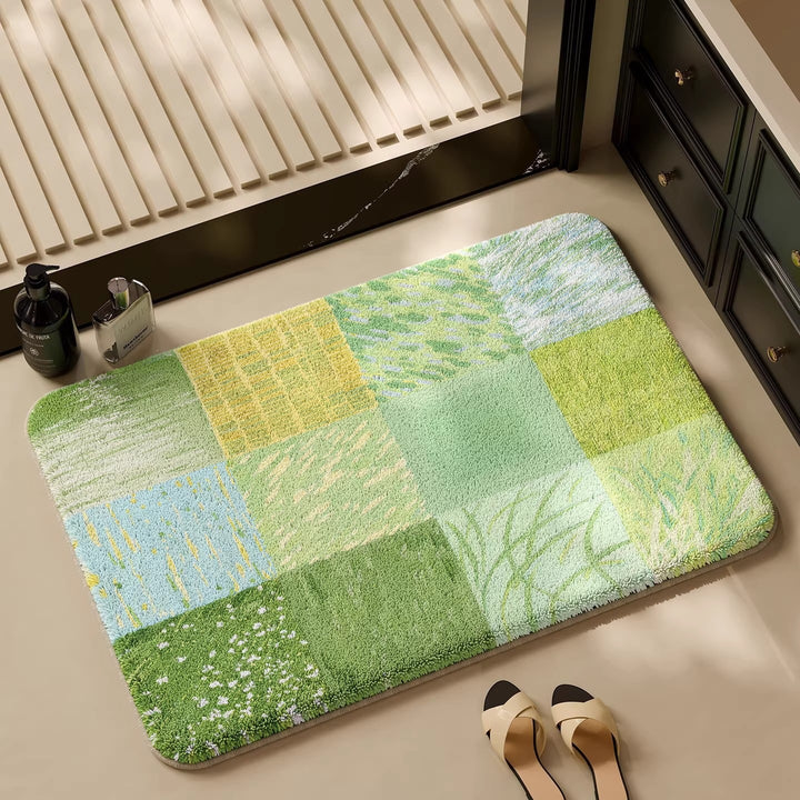 Textured Patchwork Bath Mat