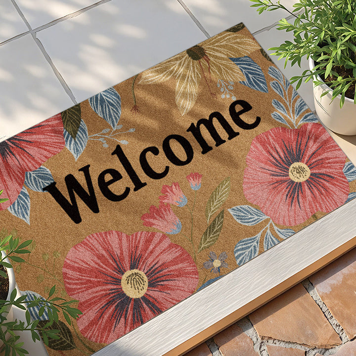 Floral Welcome Door Mat