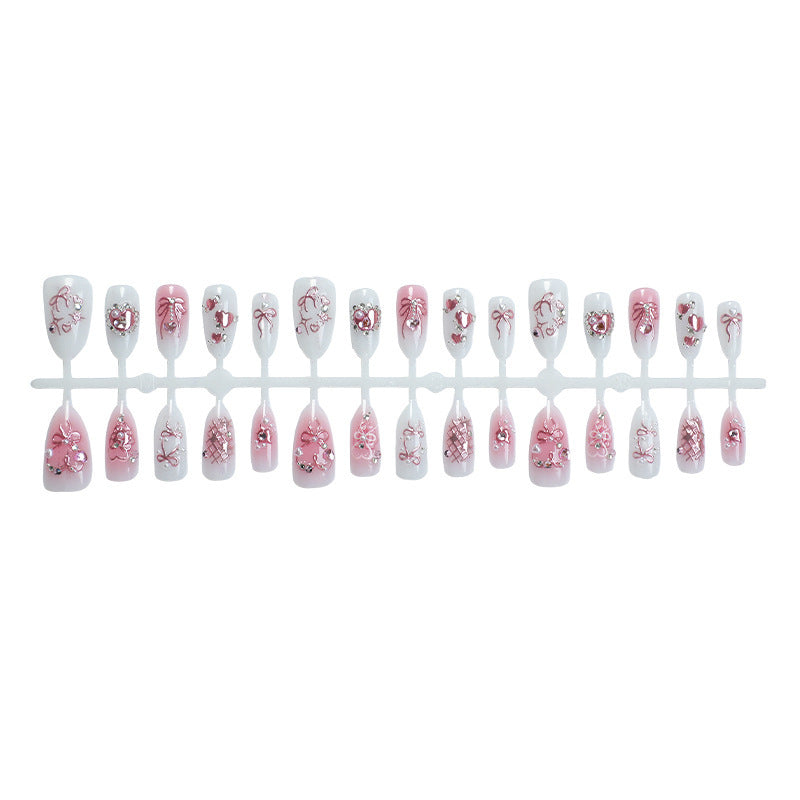 Elegant artificial nail set with floral and glitter details Kalsten