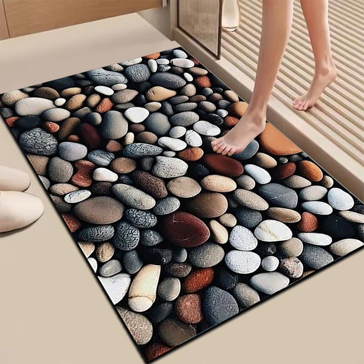 Textured Stone Print Area Mat Kalsten