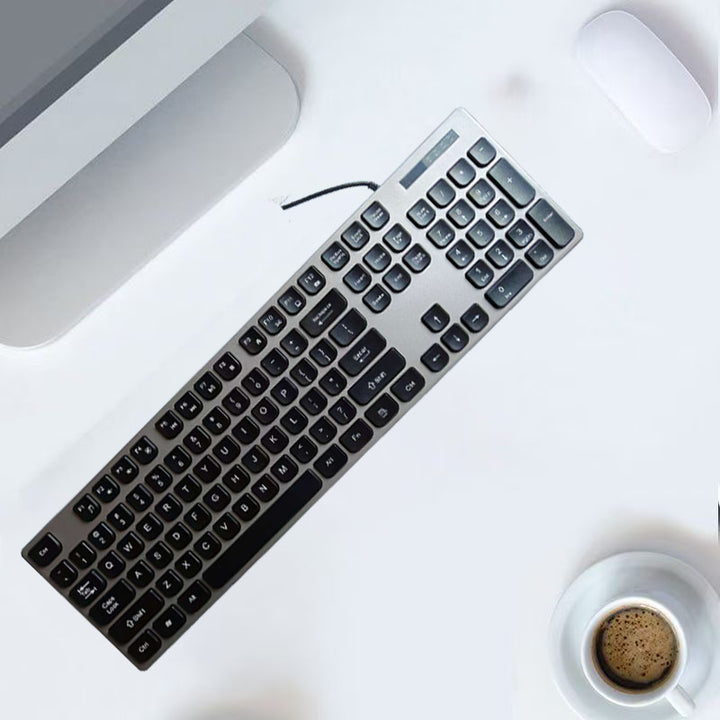 Wired Multimedia Keyboard with Ergonomic Design Kalsten