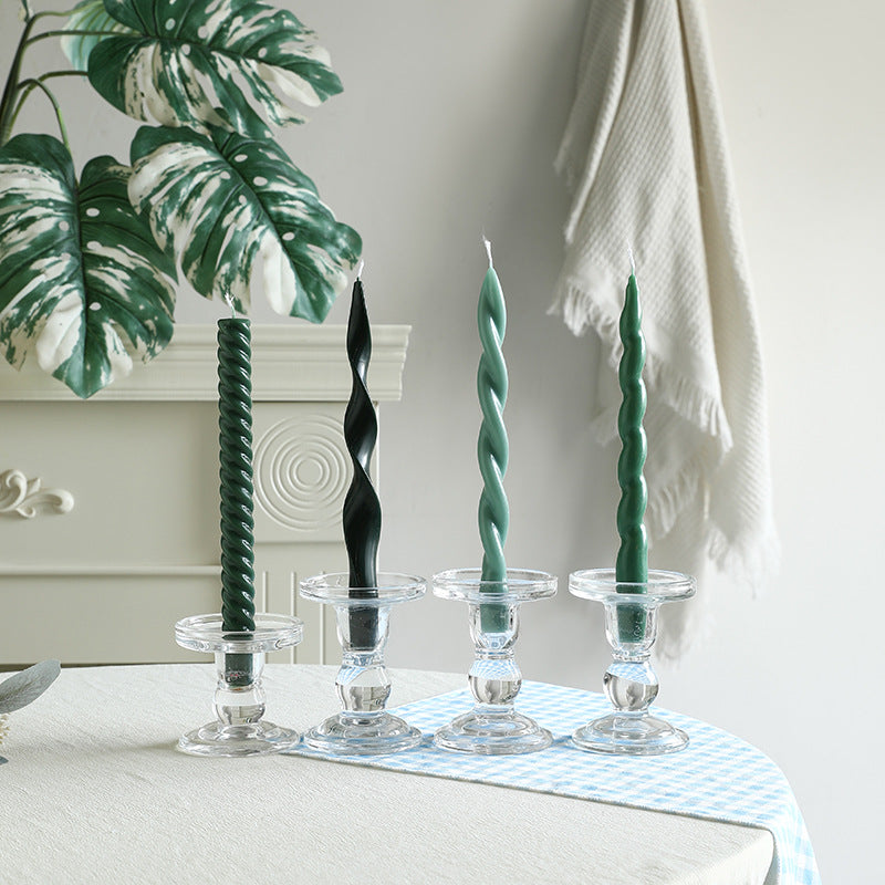 Sculptural Ribbon-Twist Taper Candle Set