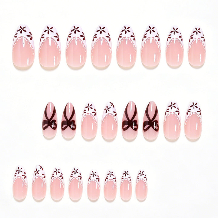 Elegant Floral Accent Press-On Nail Art Kalsten
