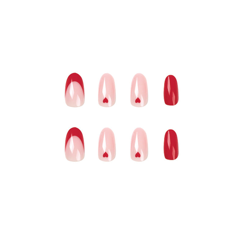 Elegant Nail Extensions with Heart Design Kalsten