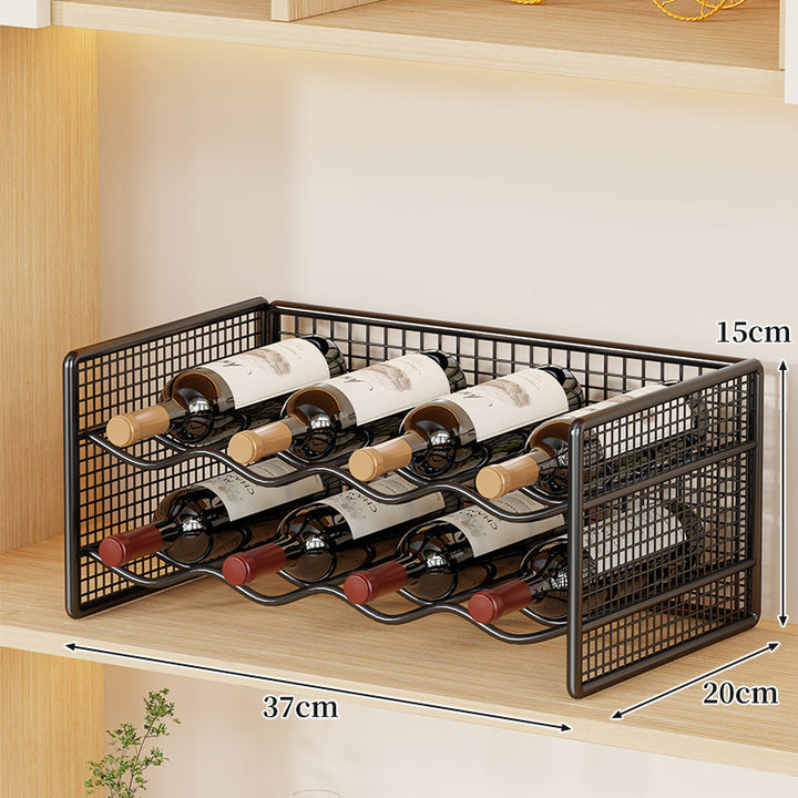 Compact Countertop Metal Wire Wine Bottle Organizer