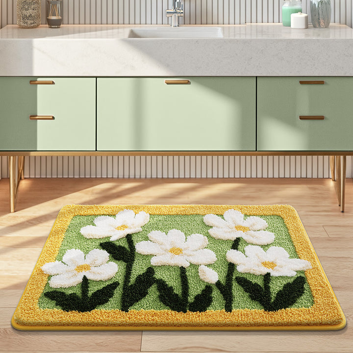 Vintage Floral Bath Mat Kalsten
