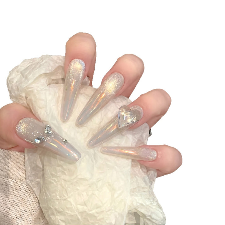 Stiletto Press-On Nail Extensions with Crystal Accents Kalsten
