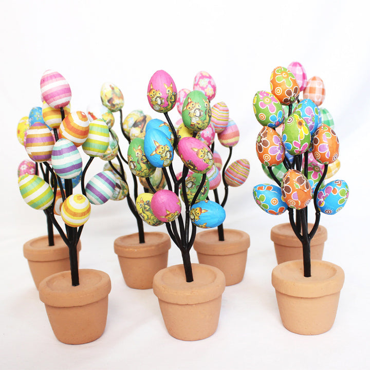 Decorative Flower Pot with Colorful Egg Blooms Kalsten