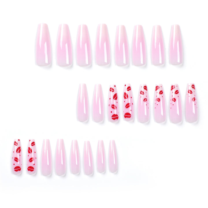 Artistic stiletto nails with lip motifs Kalsten