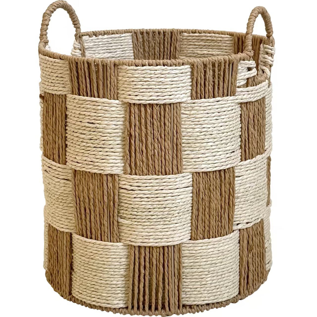 Handcrafted storage basket with carry handles Kalsten