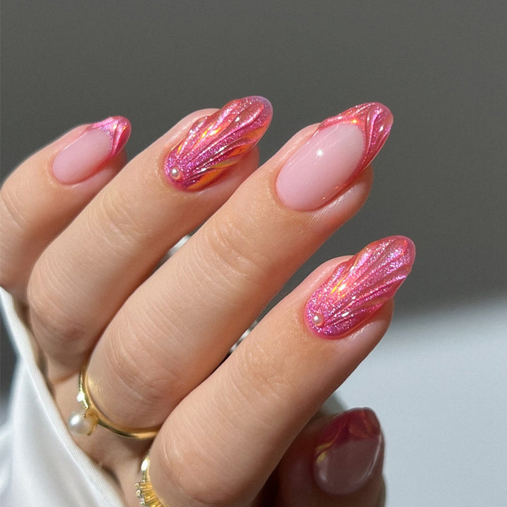 Elegant Artistic Press-On Nail Design Kalsten