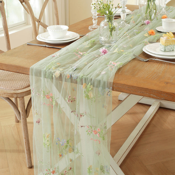 Embroidered Organza Table Runner
