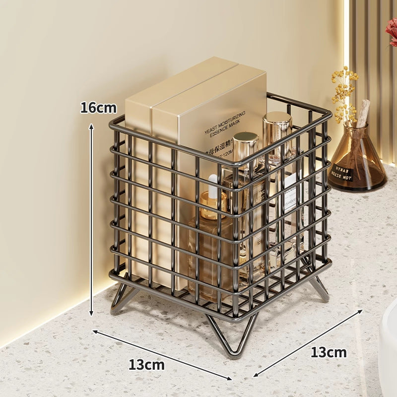 Square Metal Wire Vanity Organizer with Elevated Legs