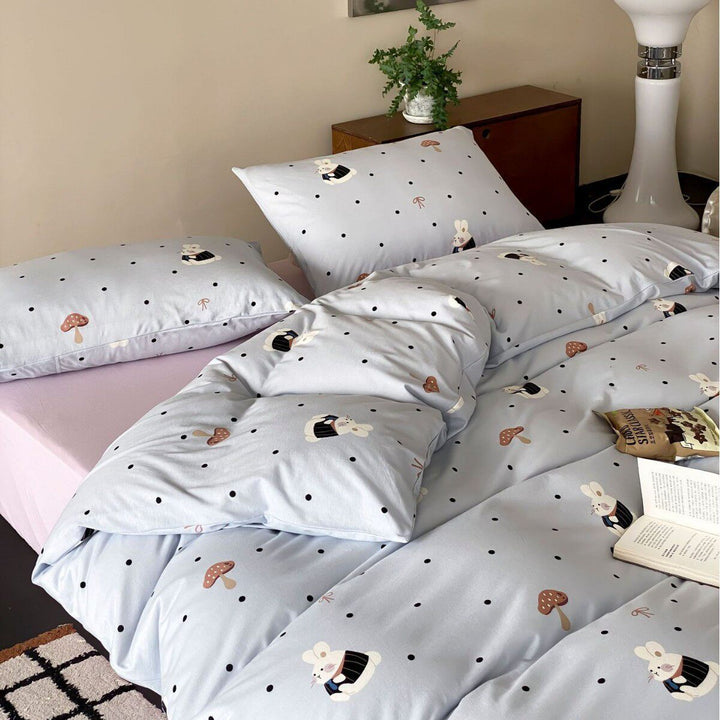 Cotton jersey bedding set with cute dog motif and fine cotton touch