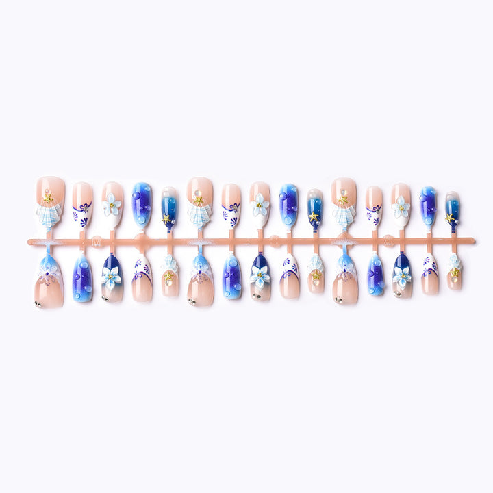 Luxurious Ocean-Inspired Decorative Press-On Nails