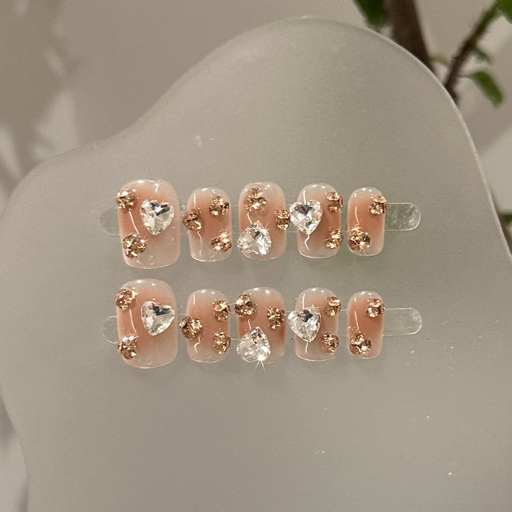 Crystal-Embellished Press-On Nail Set