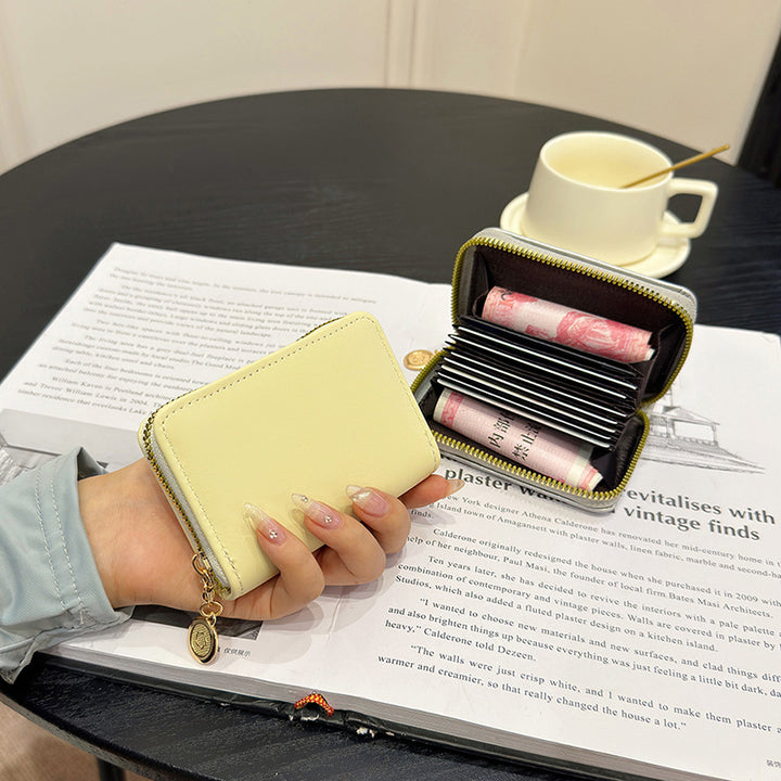 Compact Crocodile-Textured Zipper Wallet