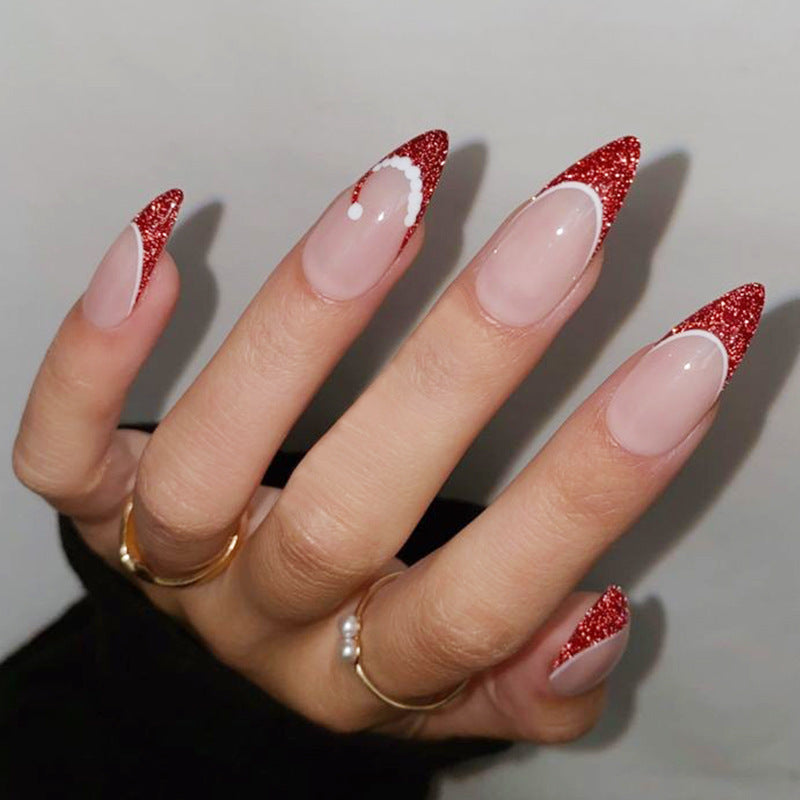 Festive French Tip Press-On Nail Set Kalsten