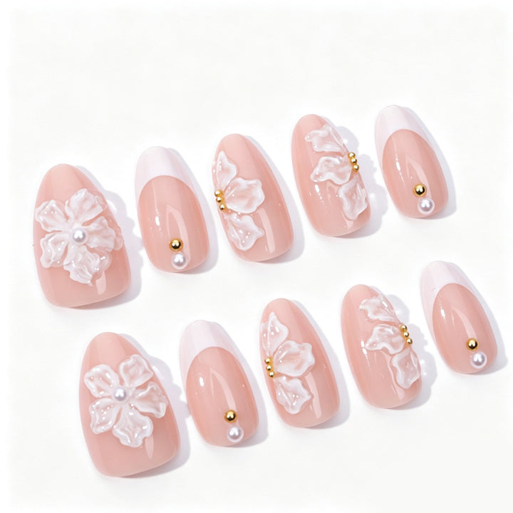 Handmade Floral Design Press-On Nail Set Kalsten
