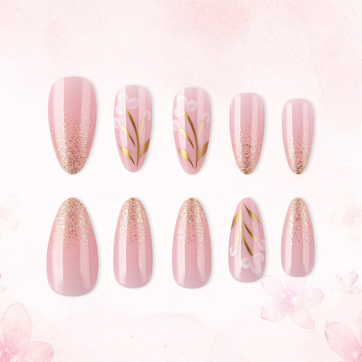 Artistic Floral Press-On Nail Set Kalsten