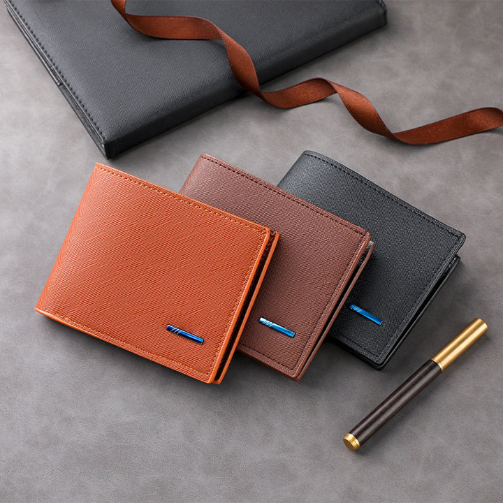 Textured Bi-Fold Leather Wallet Kalsten
