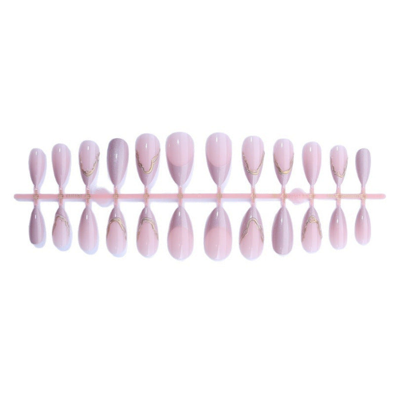 Acrylic nail set with glamorous tips and golden accents Kalsten