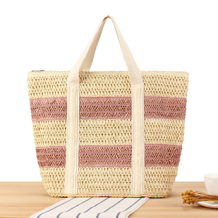 Shopping basket in modern wicker design with sturdy carrying handles Kalsten