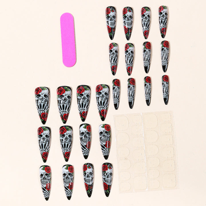 Gothic Skull and Rose Nail Art Set Kalsten