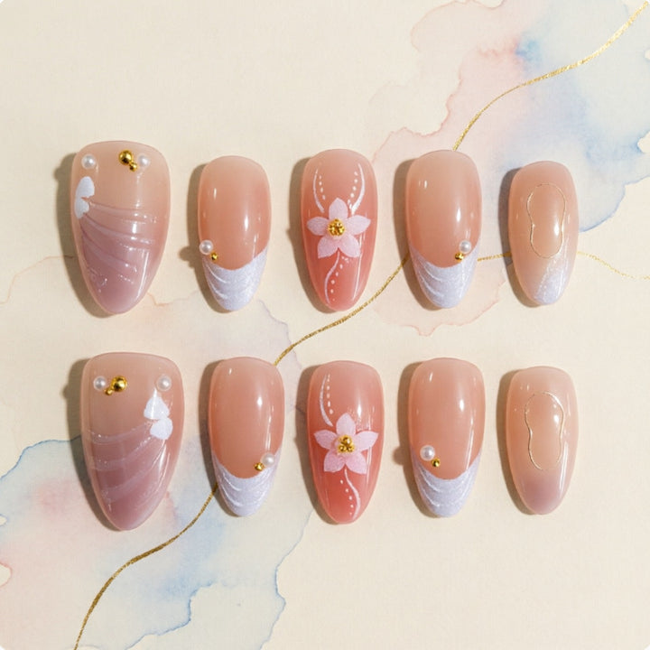 Artificial nails with floral details Kalsten