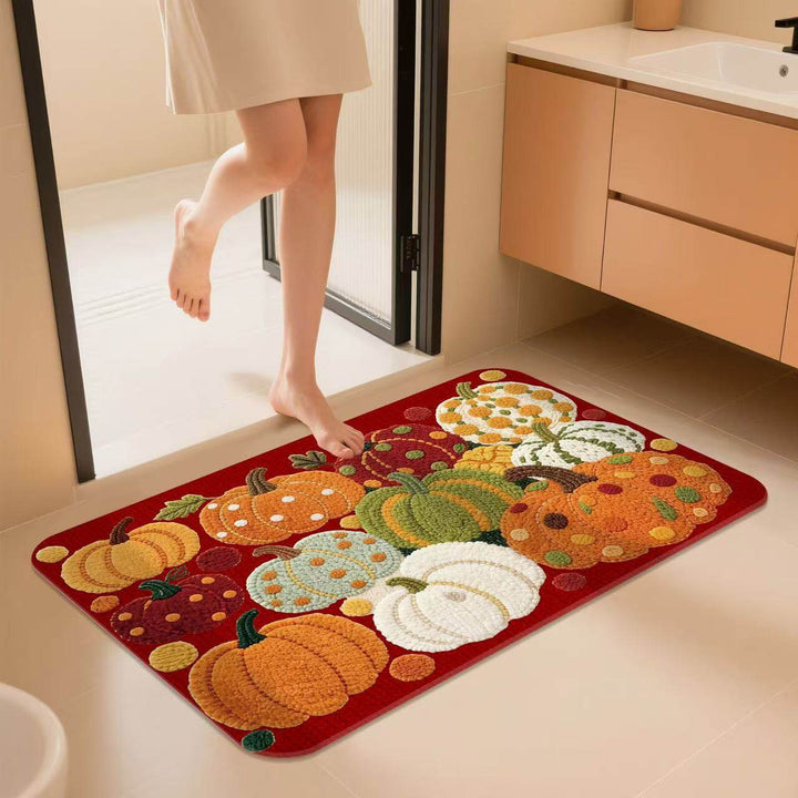Decorative Pumpkin-Themed Bath Mat Kalsten