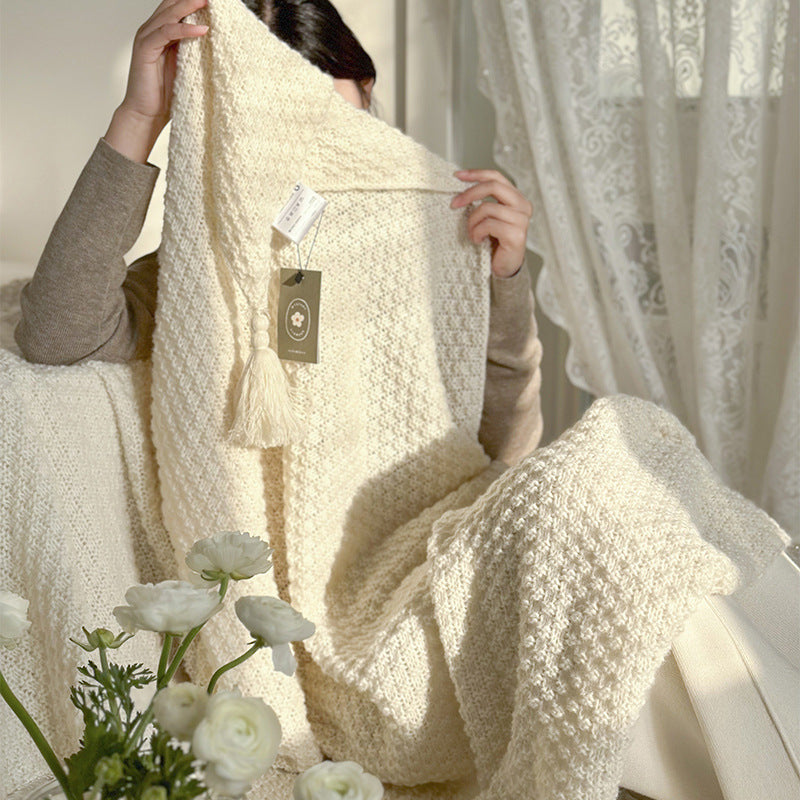 Textured Woven Throw Blanket