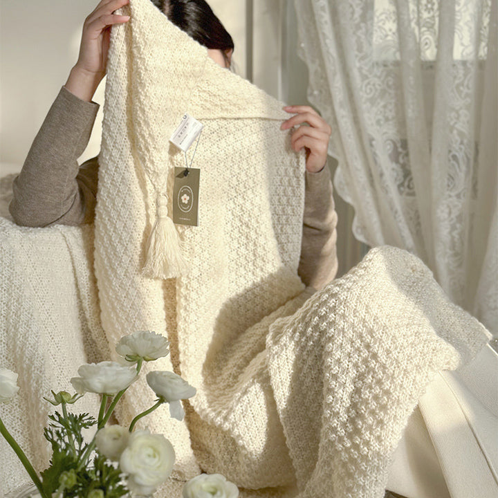 Textured Woven Throw Blanket