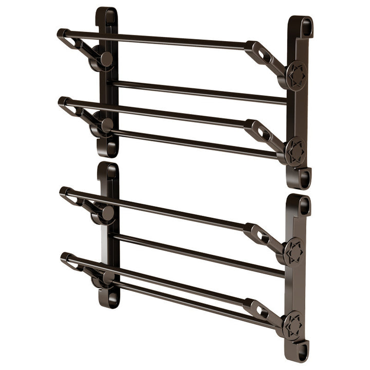 Over-Door Space-Saving Adjustable Double-Tier Shoe Organizer Rack with Angled Ventilated Rails