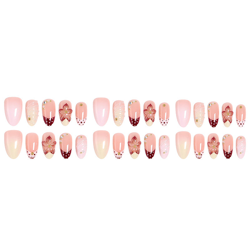 Elegant artificial nails set with floral accents Kalsten