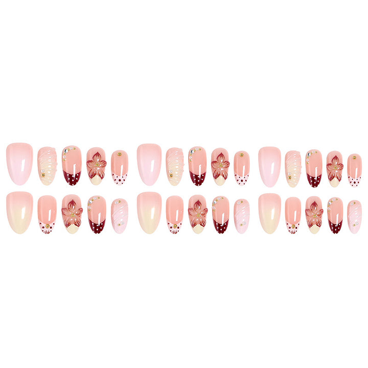 Elegant artificial nails set with floral accents Kalsten