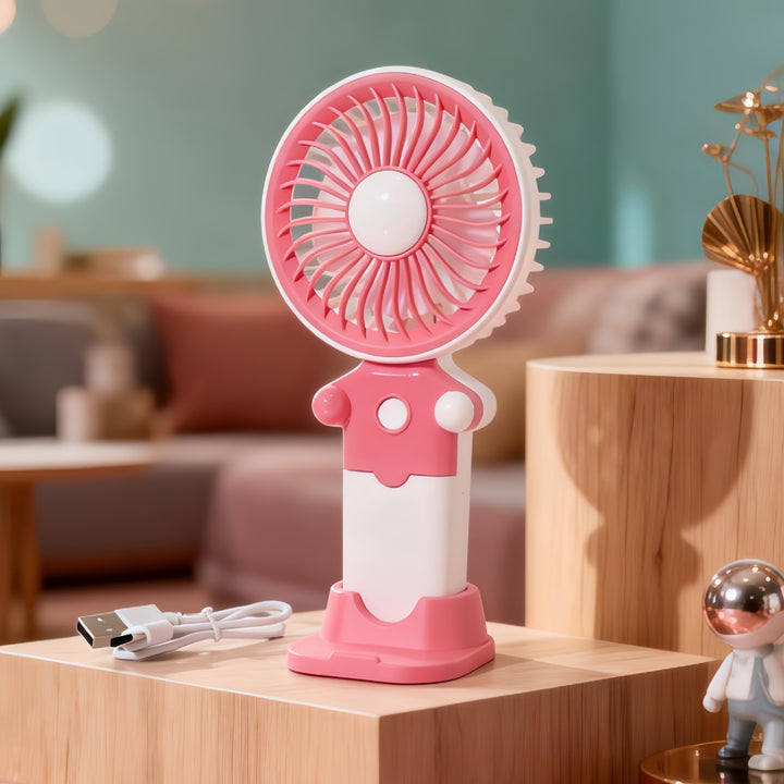 Women's Portable Hand Fan with USB Charging Function and Flexible Tilt Adjustment Kalsten