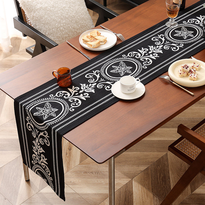 longer lighter ornamental scarf with floral jacquard structure