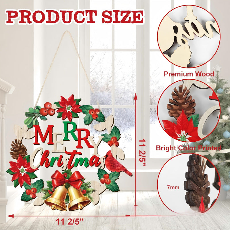 Decorative wooden sign with winter motifs Kalsten