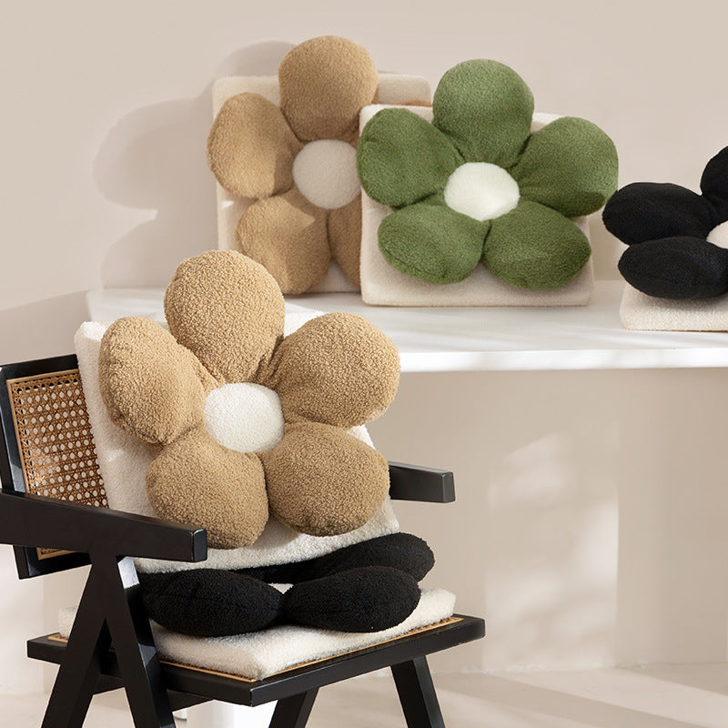 Padded flower seat cushion with teddy plush and ergonomic padding Kalsten