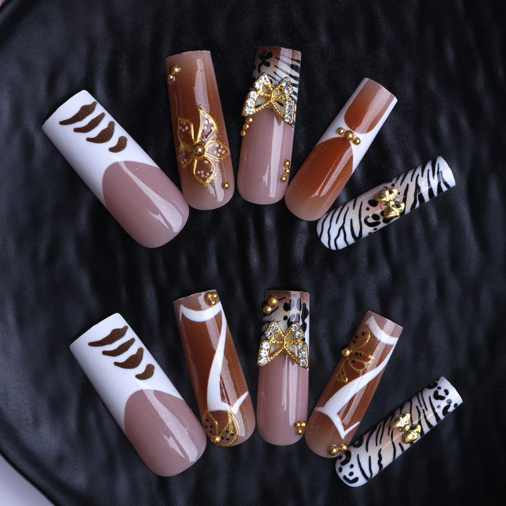 Artificial nails with unique animal and flower motifs Kalsten